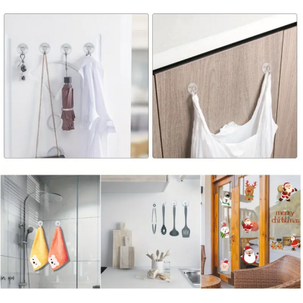 TG73980 WIESZAKI HACZYKI ŚCIENNE NA PRZYSSAWKI TRANSPARENTNE ZESTAW 20szt