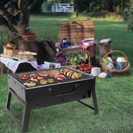 TG71421 GRILL ogrodowy PRZENOŚNY WĘGLOWY SKŁADANY WALIZKA TURYSTYCZNY NA KEMPING