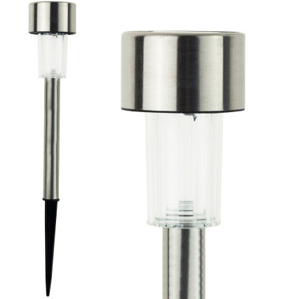 SOL0625 LAMPA SOLARNA LAMPKA OGRODOWA WBIJANA LED INOX