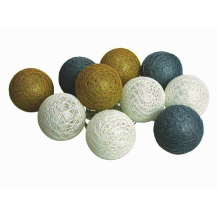 SS48 GIRLANDA KULE ŚWIECĄCE COTTON BALLS 10 SZT kolory