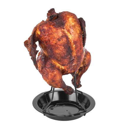 TD37 BBQ STOJAK DO PIECZENIA KURCZAKA Z PODSTAWĄ 17X17X20CM