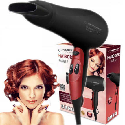 ES123 SUSZARKA DO WŁOSÓW 3 stopniowa regulacja + zimny nawiew MOCNA 2200W