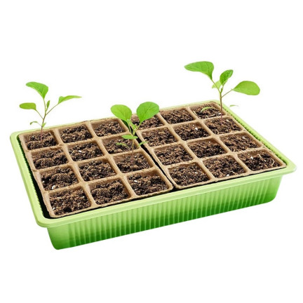 TG71428 MINI SZKLARNIA INSPEKT doniczki torfowe KIEŁKOWNIK ROZSADA 24 komory + taca