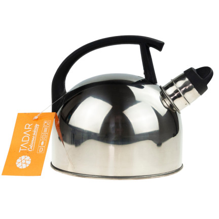 TD20 CZAJNIK STALOWY NIERDZEWNY 1,5l SREBRNY NA INDUKCJE I PALNIK gaz GWIZDEK