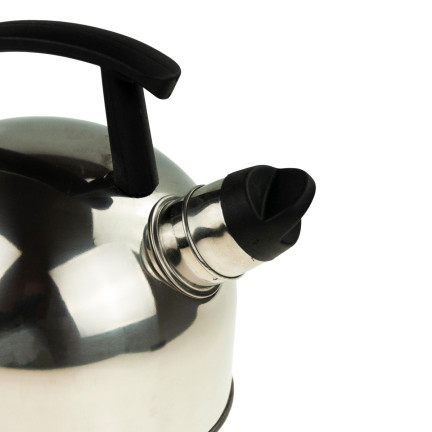 TD20 CZAJNIK STALOWY NIERDZEWNY 1,5l SREBRNY NA INDUKCJE I PALNIK gaz GWIZDEK