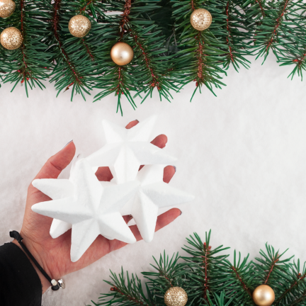 TG26248 GWIAZDKI STYROPIANOWE 9CM 4SZT GWIAZDKA GWIAZDA ze styropiany do zdobienia