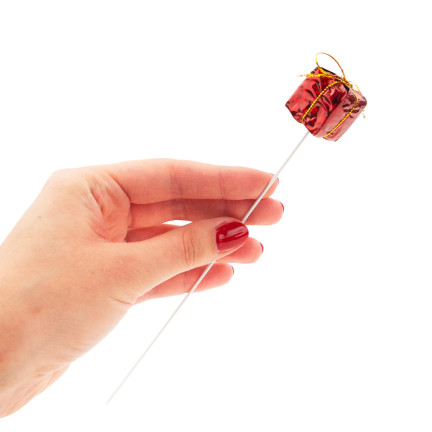 TG33329-3 PREZENCIKI PREZENTY NA PIKU DRUCIKU 12SZT CZERWONE DEKORACJA ŚWIĄTECZNA