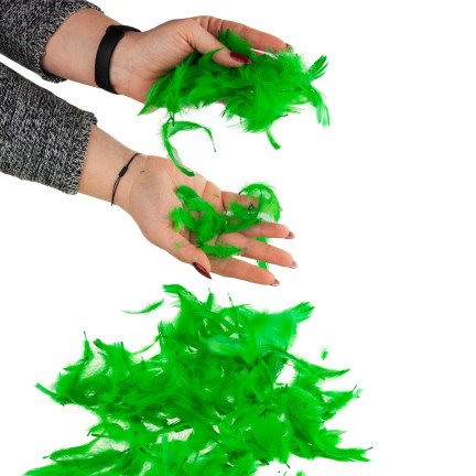 TG35906-4 PIÓRKA PIÓRA OZDOBNE DEKORACYJNE 10G ZIELONE jasne do RĘKODZIEŁA wielkanoc