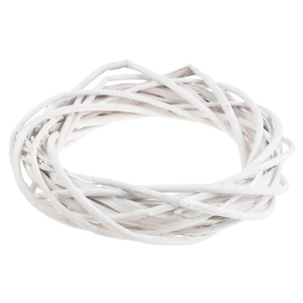 TG36607-1 WIANEK WIKLINOWY WIKLINA BIAŁY RATTAN 20CM STROIK DEKOR BAZA DO STROIKÓW