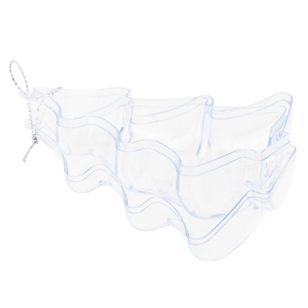 TG38741-BN BOMBKA AKRYLOWA CHOINKA DECOUPAGE SKŁADANA PRZEZROCZYSTA 10CM zawieszka