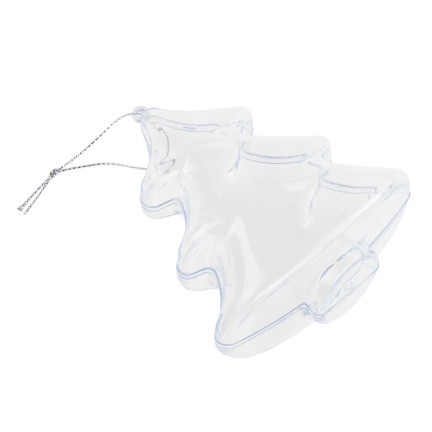 TG38741-BN BOMBKA AKRYLOWA CHOINKA DECOUPAGE SKŁADANA PRZEZROCZYSTA 10CM zawieszka