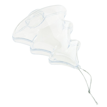 TG38741-BN BOMBKA AKRYLOWA CHOINKA DECOUPAGE SKŁADANA PRZEZROCZYSTA 10CM zawieszka