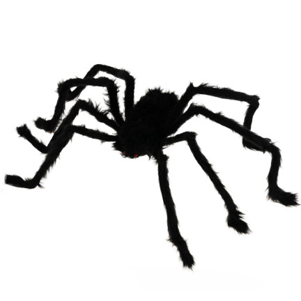 Sztuczny pająk, pluszowy, czarny, gigant tarantula, dekoracje Halloween, 90cm