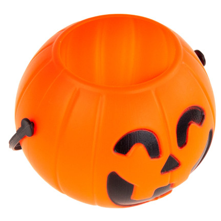 Wiaderko dynia na słodycze, plastikowe, pomarańczowe, dynia z uchwytem, kociołek Halloween, średnica 6cm