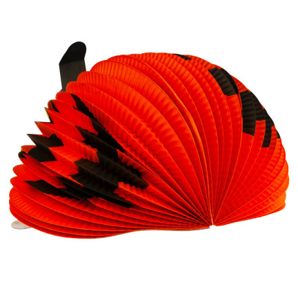 Dekoracja wisząca Halloween, papierowa, pomarańczowa, dynia, składana zawieszka, 25cm