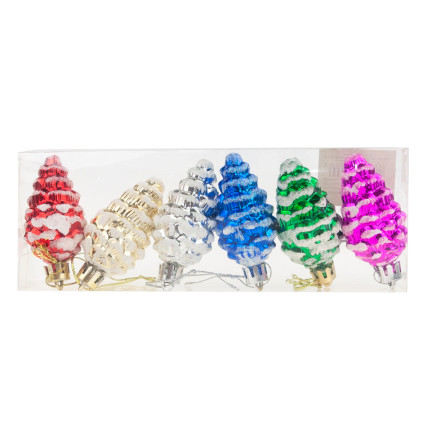 TG44018 BOMBKI SZYSZKA ZAWIESZKA SZYSZKI CHOINKOWE ZESTAW PLASTIKOWE 6SZT na stroik
