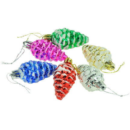 TG44018 BOMBKI SZYSZKA ZAWIESZKA SZYSZKI CHOINKOWE ZESTAW PLASTIKOWE 6SZT na stroik