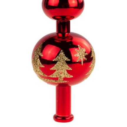 TG44026-3 CZUBEK CHOINKOWY SZPIC CZERWONY bombka NIETŁUKĄCY BROKAT ozdoba na choinke