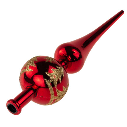 TG44026-3 CZUBEK CHOINKOWY SZPIC CZERWONY bombka NIETŁUKĄCY BROKAT ozdoba na choinke