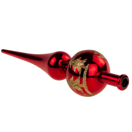 TG44026-3 CZUBEK CHOINKOWY SZPIC CZERWONY bombka NIETŁUKĄCY BROKAT ozdoba na choinke