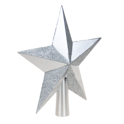 TG57479-1 CZUBEK CHOINKOWY GWIAZDA Srebrna srebrny NIETŁUKĄCY GWIAZDKA OZDOBA NA CHOINKĘ