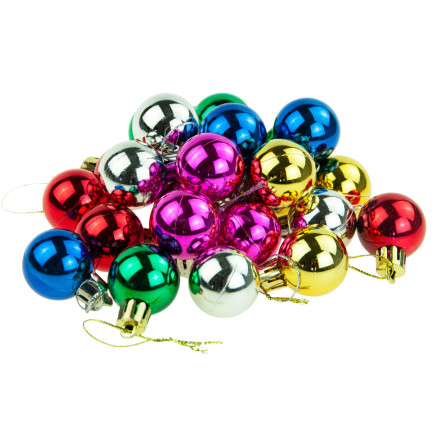 TG44046-14 BOMBKI CHOINKOWE KOLOROWE NA CHOINKĘ BOMBKA ZESTAW 24 SZT 3CM OZDOBY RETRO