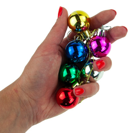 TG44046-14 BOMBKI CHOINKOWE KOLOROWE NA CHOINKĘ BOMBKA ZESTAW 24 SZT 3CM OZDOBY RETRO