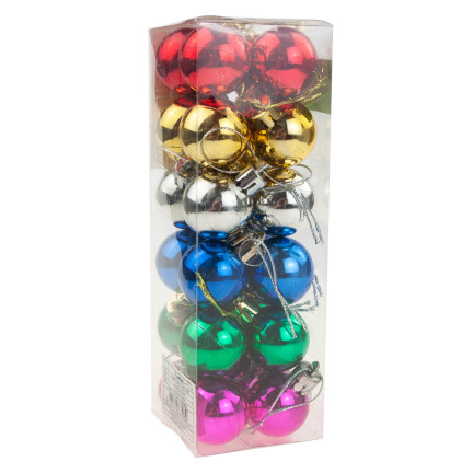TG44046-14 BOMBKI CHOINKOWE KOLOROWE NA CHOINKĘ BOMBKA ZESTAW 24 SZT 3CM OZDOBY RETRO