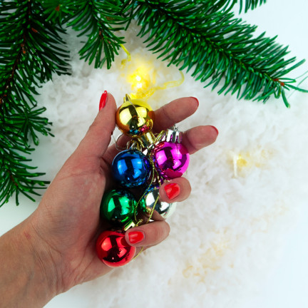TG44046-14 BOMBKI CHOINKOWE KOLOROWE NA CHOINKĘ BOMBKA ZESTAW 24 SZT 3CM OZDOBY RETRO