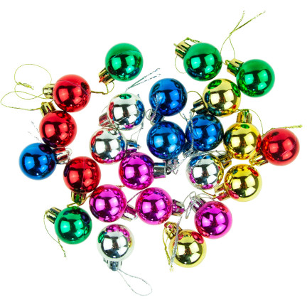 TG44046-14 BOMBKI CHOINKOWE KOLOROWE NA CHOINKĘ BOMBKA ZESTAW 24 SZT 3CM OZDOBY RETRO