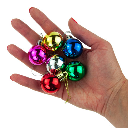 TG44046-14 BOMBKI CHOINKOWE KOLOROWE NA CHOINKĘ BOMBKA ZESTAW 24 SZT 3CM OZDOBY RETRO
