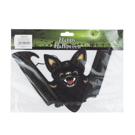 Wiszący nietoperz, papierowy, czarny, składany, dekoracja Halloween, 19x60cm