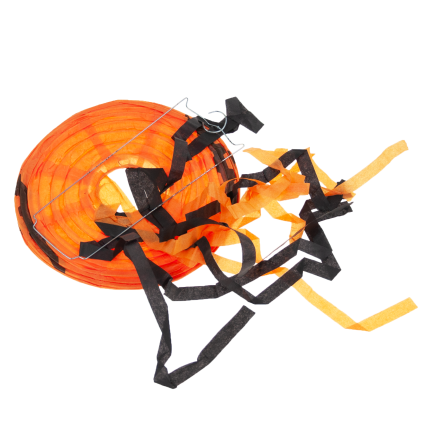 Lampion dynia wiszący, papierowy, pomarańczowy, kształt dyni, dekoracja Halloween, 50cm