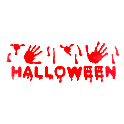 Krwawy baner, napis na szybę, żelowy, czerwony, dekoracja Halloween, 38 cm x 15 cm