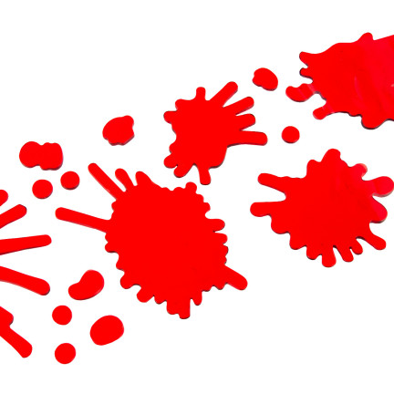 Krwawy baner, napis na szybę, żelowy, czerwony, dekoracja Halloween, 38 cm x 15 cm