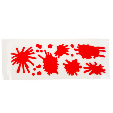 Krwawy baner, napis na szybę, żelowy, czerwony, dekoracja Halloween, 38 cm x 15 cm