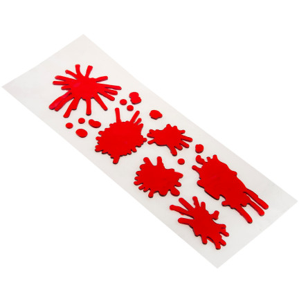 Krwawy baner, napis na szybę, żelowy, czerwony, dekoracja Halloween, 38 cm x 15 cm