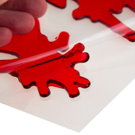 Krwawy baner, napis na szybę, żelowy, czerwony, dekoracja Halloween, 38 cm x 15 cm