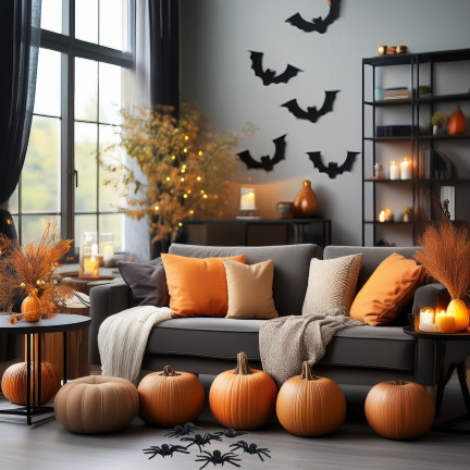 Sztuczne pająki, czarne, dekoracja Halloween, realistyczne, 6szt//kpl