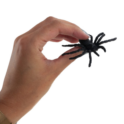 Sztuczne pająki, czarne, dekoracja Halloween, realistyczne, 6szt//kpl