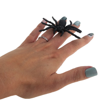 Sztuczne pająki, czarne, dekoracja Halloween, realistyczne, 6szt//kpl