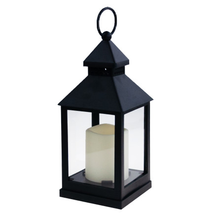 TG45628 LAMPKA LATARNIA LED CZARNA DO DOMU OGRODU BATERIE OŚWIETLENIE BALKON TARAS