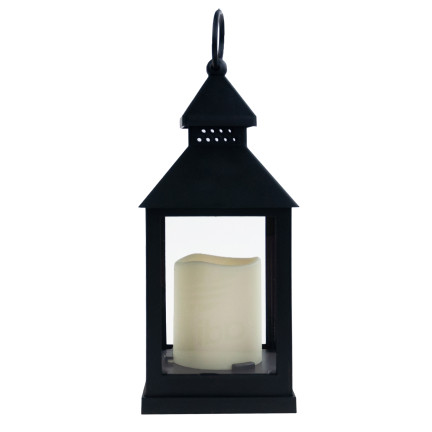 TG45628 LAMPKA LATARNIA LED CZARNA DO DOMU OGRODU BATERIE OŚWIETLENIE BALKON TARAS