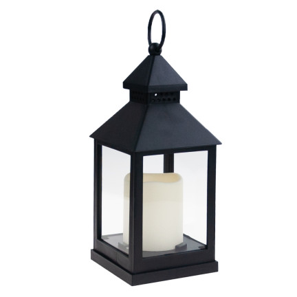 TG45628 LAMPKA LATARNIA LED CZARNA DO DOMU OGRODU BATERIE OŚWIETLENIE BALKON TARAS