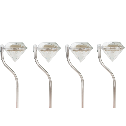 TG47860 LAMPA SOLARNA DIAMENTOWE  OGRODOWE DEKORACYJNE DIAMENTY ZESTAW 4SZT WBIJANE