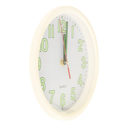 TG48015-1 ZEGAR FLUORESCENCYJNY ŚWIECĄCY W CIEMNOŚCI ŚCIENNY BIALY