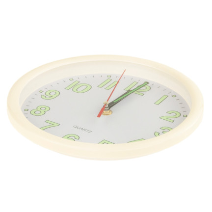 TG48015-1 ZEGAR FLUORESCENCYJNY ŚWIECĄCY W CIEMNOŚCI ŚCIENNY BIALY