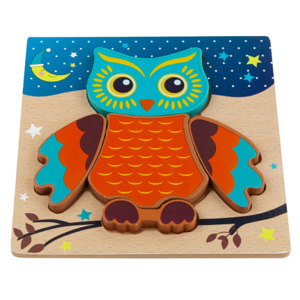 TG50029 KLOCKI PUZZLE DREWNIANE SOWA UKŁADANKA LOGICZNA EDUKACYJNA DLA DZIECI