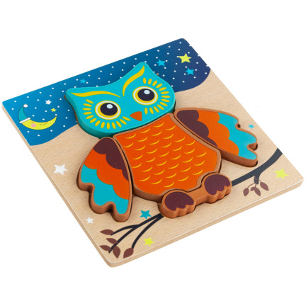 TG50029 KLOCKI PUZZLE DREWNIANE SOWA UKŁADANKA LOGICZNA EDUKACYJNA DLA DZIECI