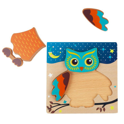 TG50029 KLOCKI PUZZLE DREWNIANE SOWA UKŁADANKA LOGICZNA EDUKACYJNA DLA DZIECI